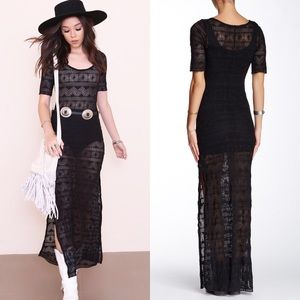 FP Black Sheer Lace Dress
